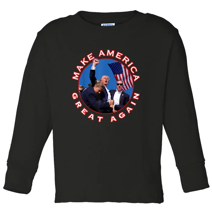 Donald Trump Shot Trump 2024 Toddler Long Sleeve Shirt