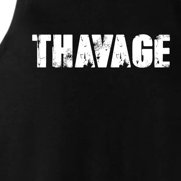 Distressed Thavage Savage Workout Gym Bodybuilding Ladies Tri-Blend Wicking Tank