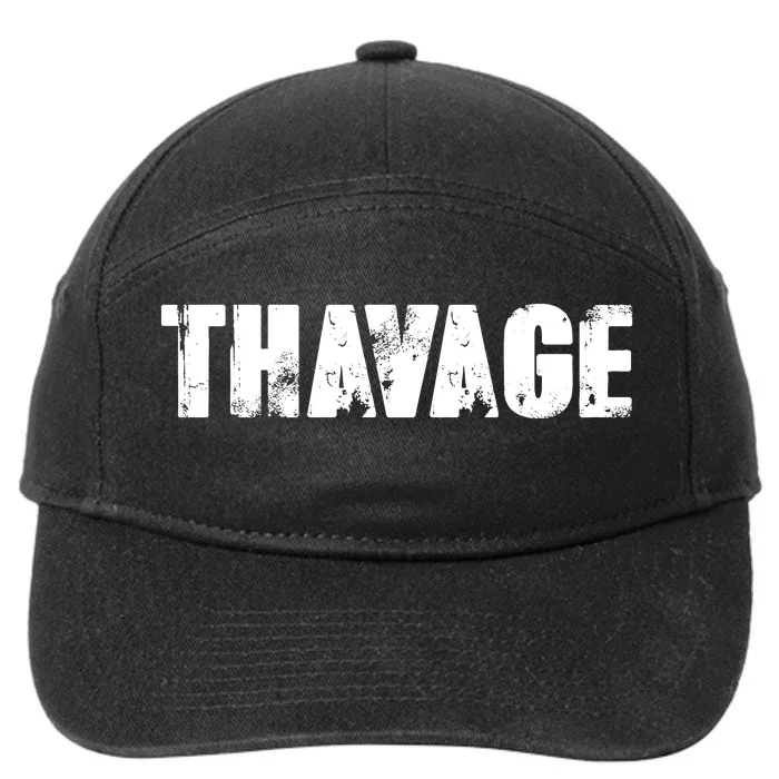 Distressed Thavage Savage Workout Gym Bodybuilding 7-Panel Snapback Hat