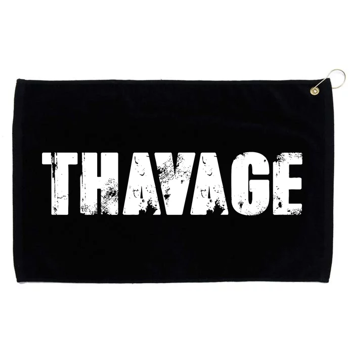 Distressed Thavage Savage Workout Gym Bodybuilding Grommeted Golf Towel