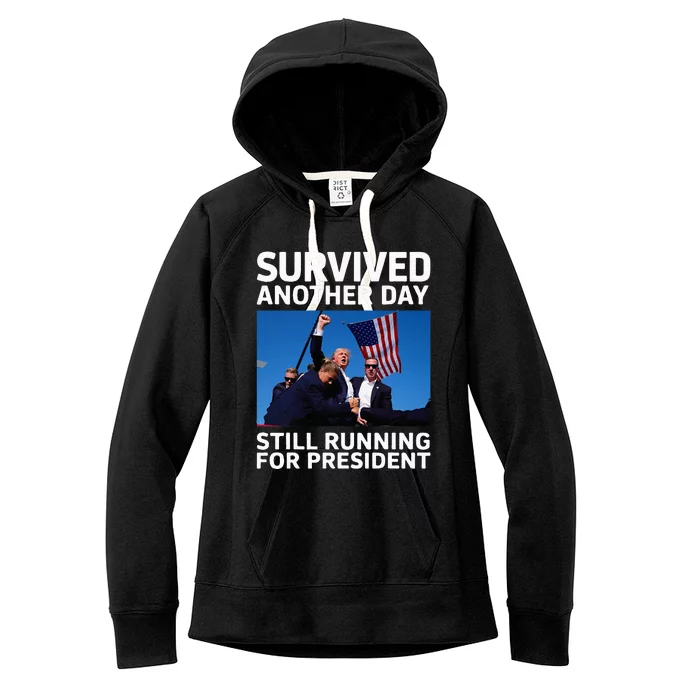 Donald Trump Survived Another Day Running Women's Fleece Hoodie