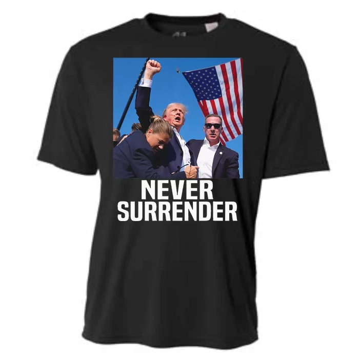 Donald Trump Shot Never Surrender 2024 Cooling Performance Crew T-Shirt