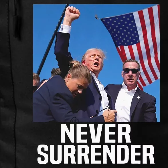 Donald Trump Shot Never Surrender 2024 Daily Commute Backpack