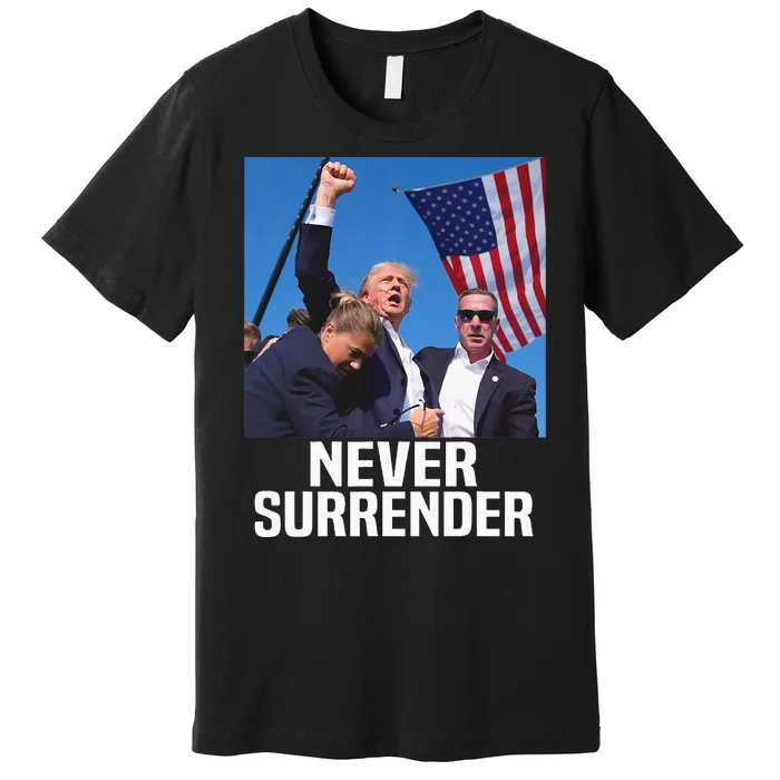 Donald Trump Shot Never Surrender 2024 Premium T-Shirt