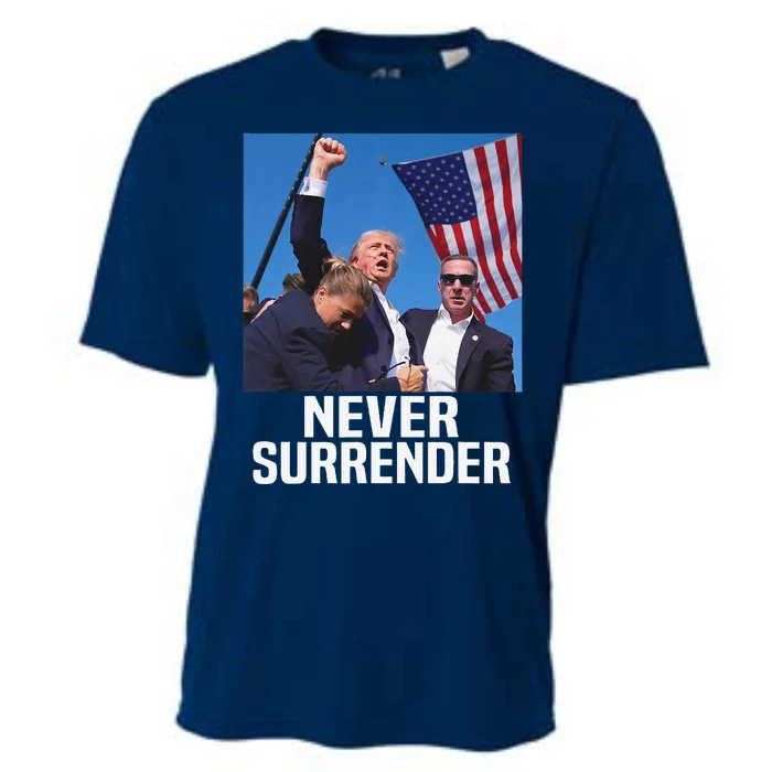 Donald Trump Shot Never Surrender 2024 Cooling Performance Crew T-Shirt