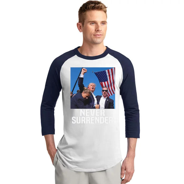 Donald Trump Shot Never Surrender 2024 Baseball Sleeve Shirt