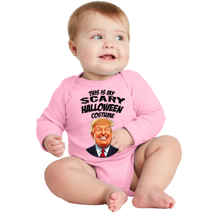 Donald Trump Scary Halloween Gag President Costume Gag Baby Long Sleeve Bodysuit