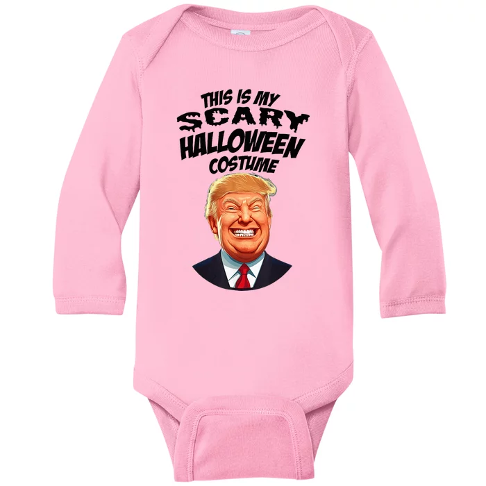 Donald Trump Scary Halloween Gag President Costume Gag Baby Long Sleeve Bodysuit