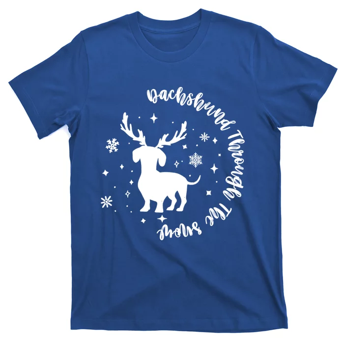 Dachshund Through Snow Christmas Reindeer Dog Mom Xmas Great Gift T-Shirt