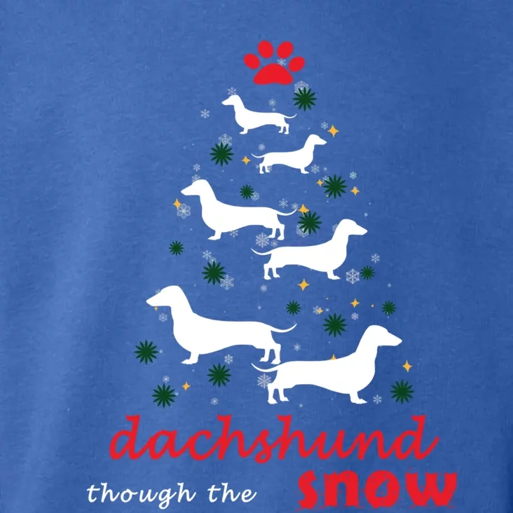 Dachshund Through Snow Costume Funny Dog Christmas Tree Cool Gift Toddler Hoodie