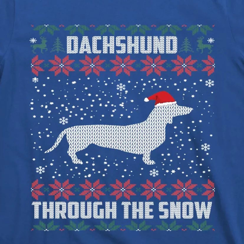 Dachshund Through The Snow Ugly Christmas Gift T-Shirt