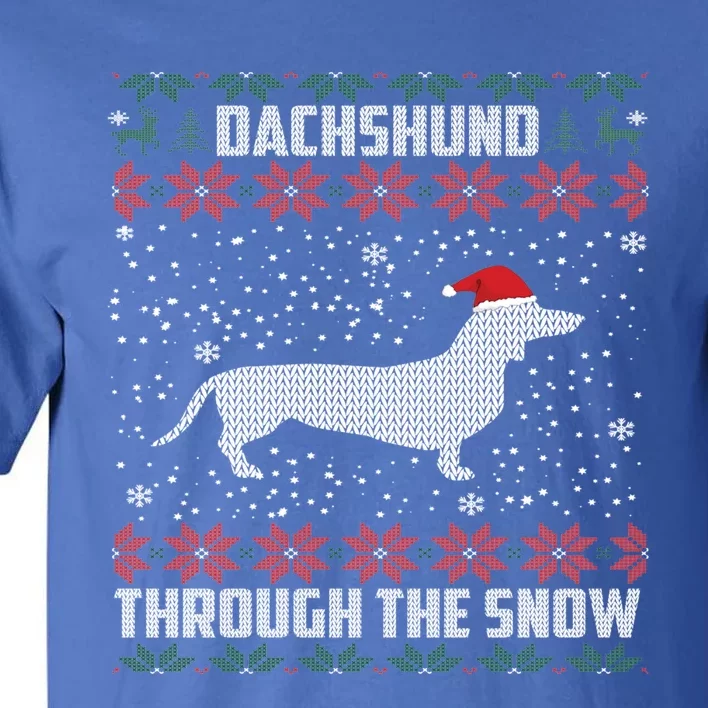 Dachshund Through The Snow Ugly Christmas Gift Tall T-Shirt