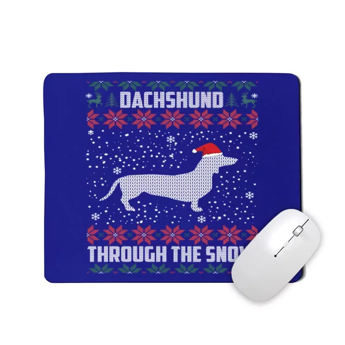 Dachshund Through The Snow Ugly Christmas Gift Mousepad