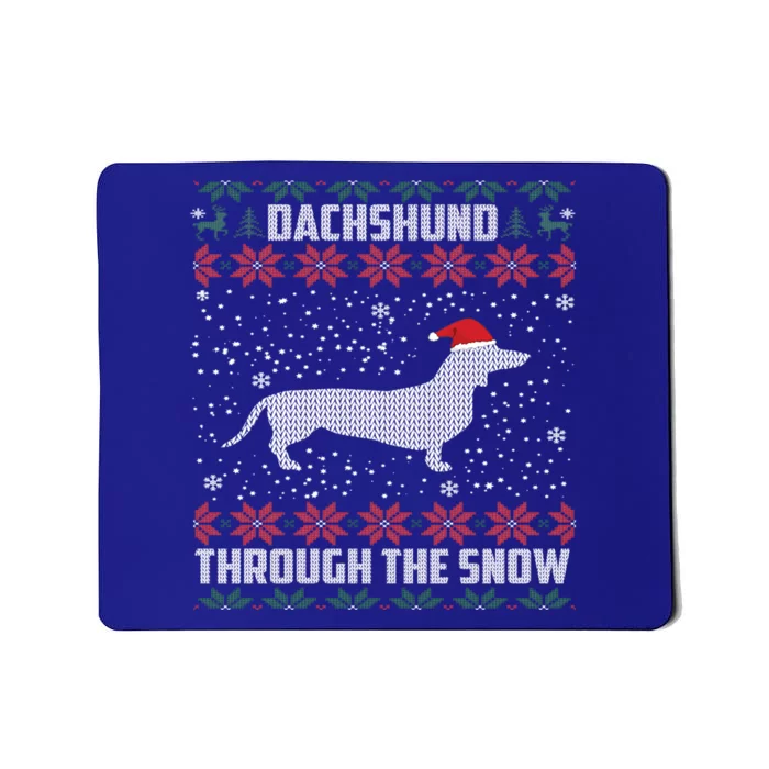 Dachshund Through The Snow Ugly Christmas Gift Mousepad