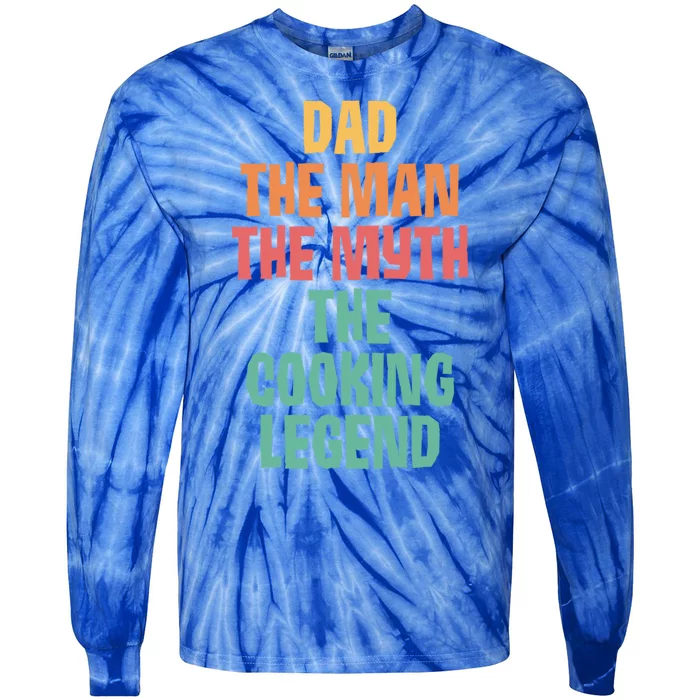 Dad The The Myth The Cooking Legend Retro Vintage Style Cute Gift Tie-Dye Long Sleeve Shirt