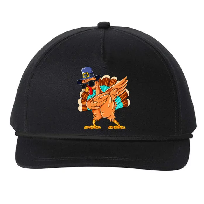 Dabbing Turkey Thanksgiving Day Pilgrim Funny Dab Snapback Five-Panel Rope Hat