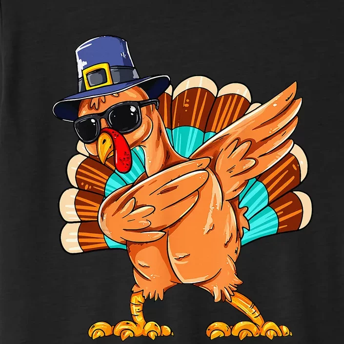 Dabbing Turkey Thanksgiving Day Pilgrim Funny Dab ChromaSoft Performance T-Shirt