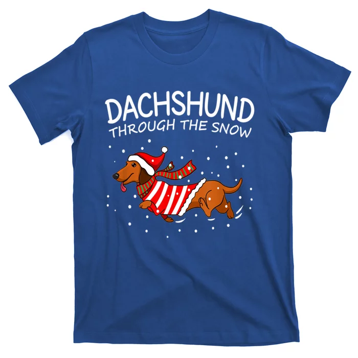 Dachshund Through The White Snow Retro Dachshund Lover Owner Gift T-Shirt