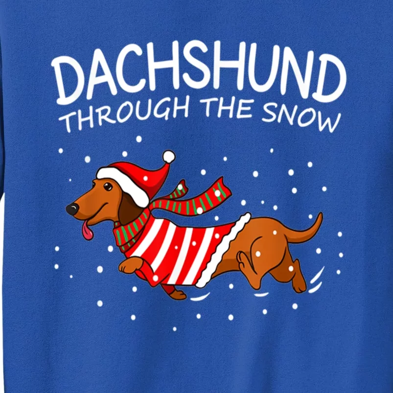 Dachshund Through The White Snow Retro Dachshund Lover Owner Gift Tall Sweatshirt