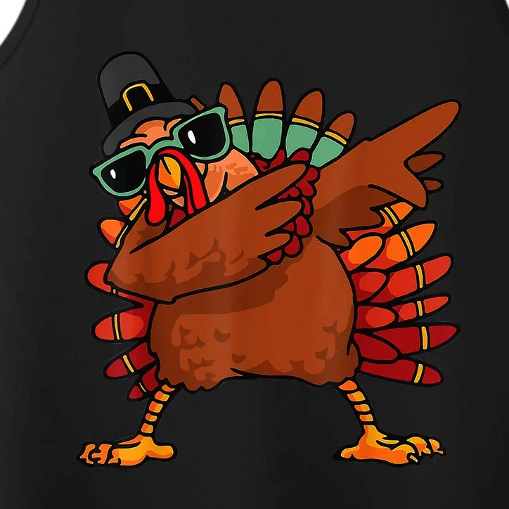 Dabbing Turkey Thanksgiving Day Pilgrim Funny Dab Performance Tank