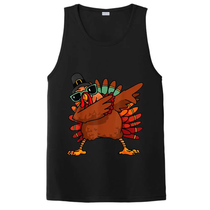 Dabbing Turkey Thanksgiving Day Pilgrim Funny Dab Performance Tank