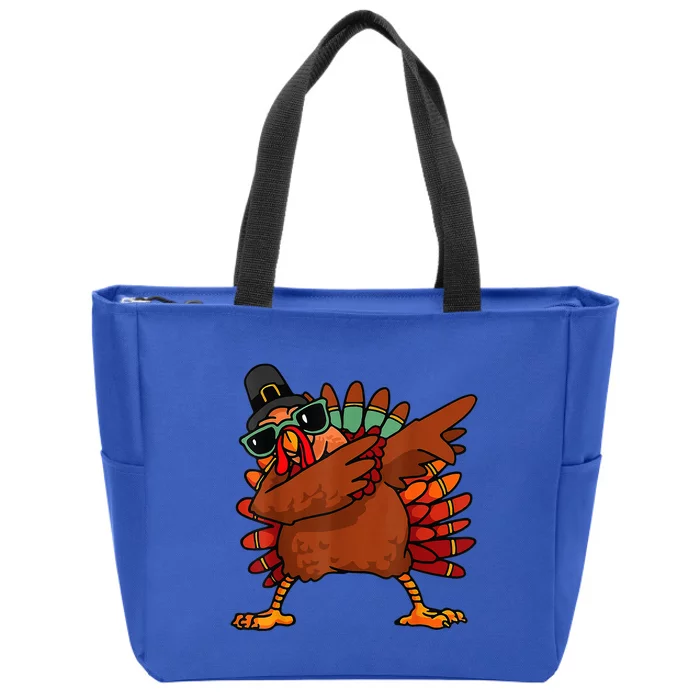 Dabbing Turkey Thanksgiving Day Pilgrim Funny Dab Zip Tote Bag