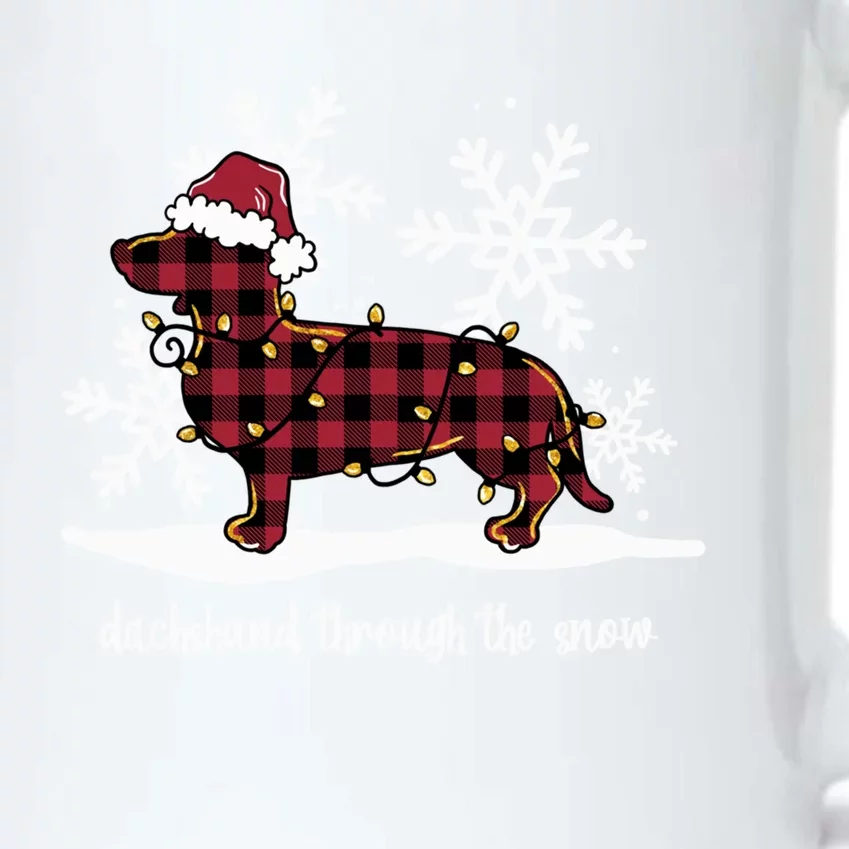 Dachshund Through The White Snow Retro Dachshund Lover Owner Gift Black Color Changing Mug