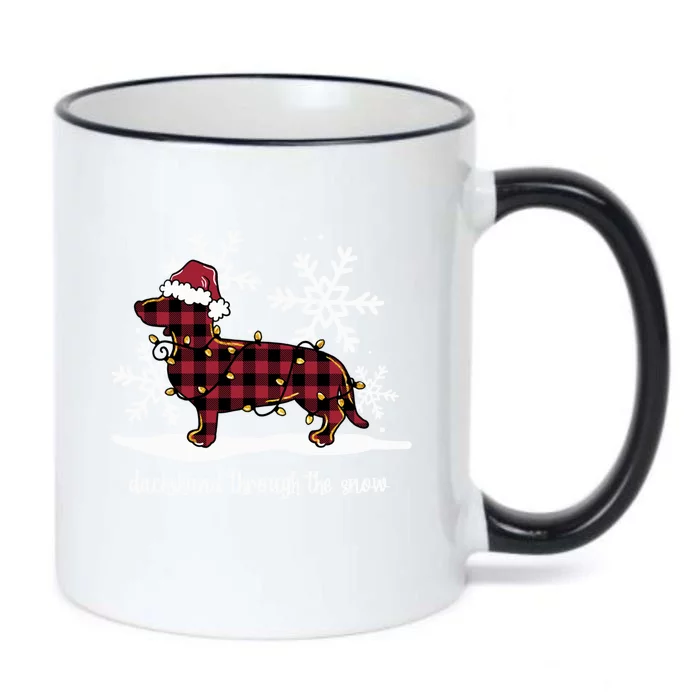 Dachshund Through The White Snow Retro Dachshund Lover Owner Gift Black Color Changing Mug