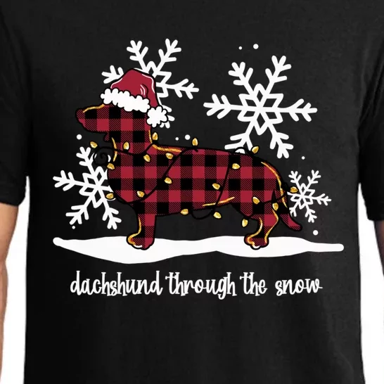 Dachshund Through The White Snow Retro Dachshund Lover Owner Gift Pajama Set