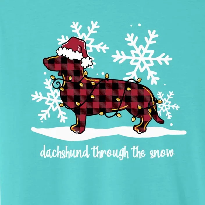 Dachshund Through The White Snow Retro Dachshund Lover Owner Gift ChromaSoft Performance T-Shirt