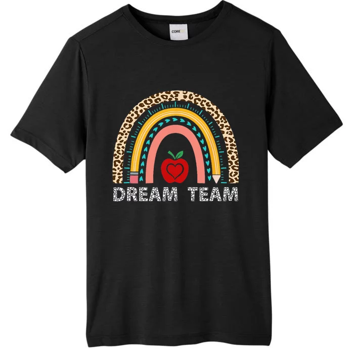 Dream Team Teacher Squad Back To School Leopard Rainbow ChromaSoft Performance T-Shirt