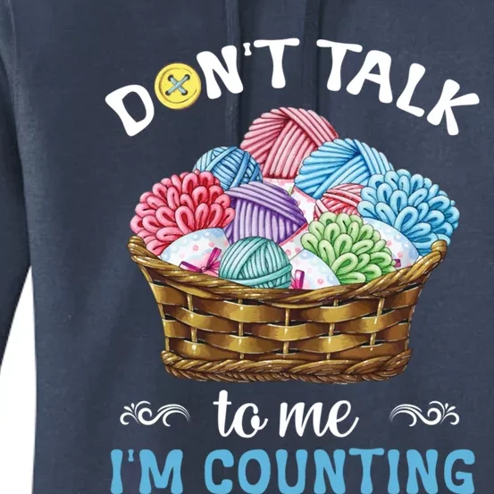 Don't Talk To Me I'm Counting Funny Crochet Knitting Funny Gift Women's Pullover Hoodie