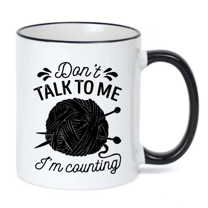 Don't Talk To Me I'm Counting Knitting Lover Knitters Gift Black Color Changing Mug