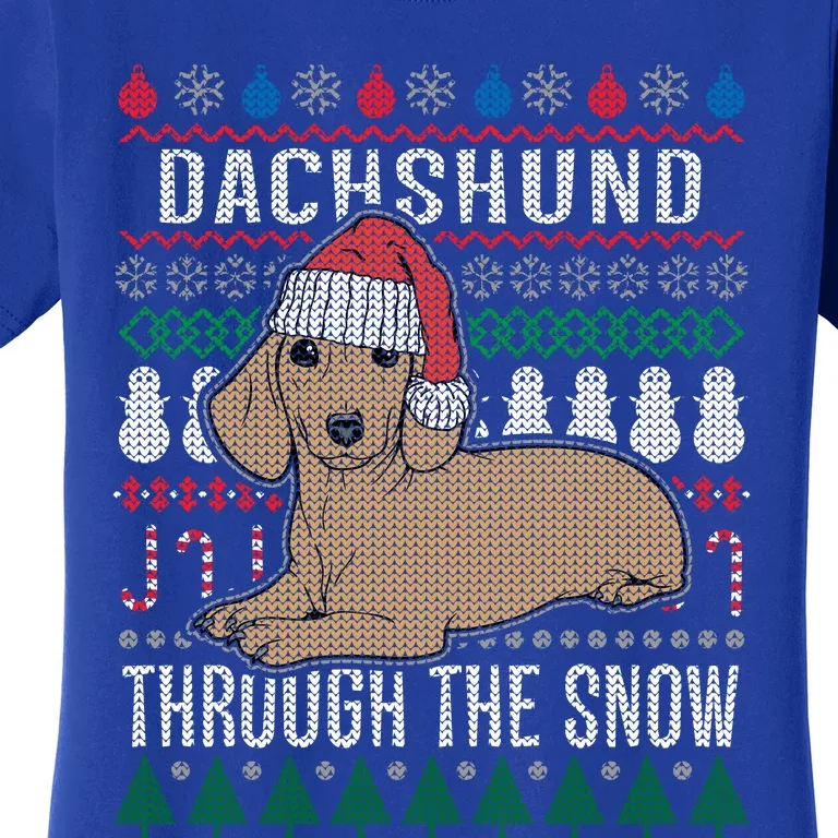 Dachshund Through The Snow Ugly Christmas Meaningful Gift Women's T-Shirt