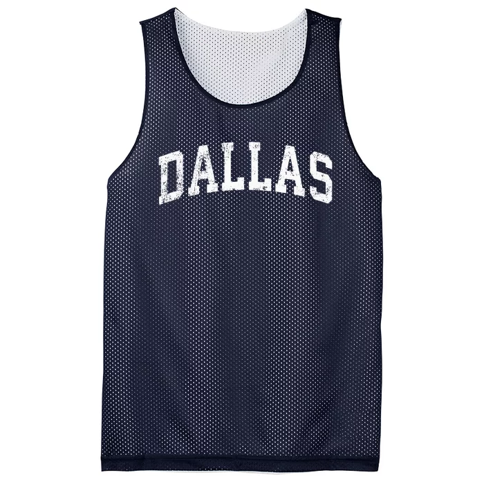 Dallas Texas TX Vintage Varsity Sports Text Mesh Reversible Basketball Jersey Tank