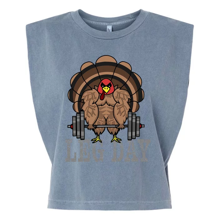 Deadlifting Turkey Thanksgiving Leg Day Deadlift Garment-Dyed Women's Muscle Tee