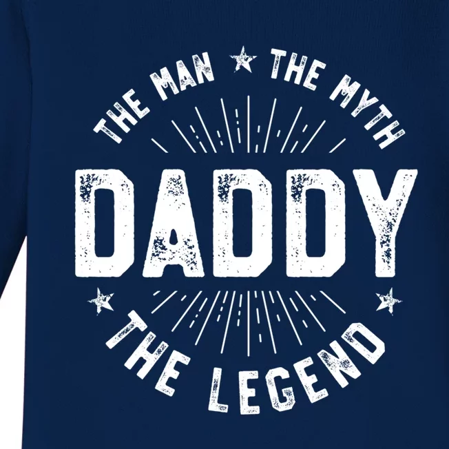 Daddy The The Myth The Legend Father Gift Baby Long Sleeve Bodysuit