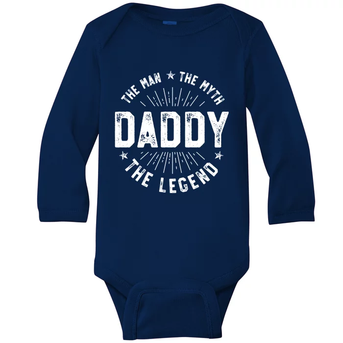 Daddy The The Myth The Legend Father Gift Baby Long Sleeve Bodysuit