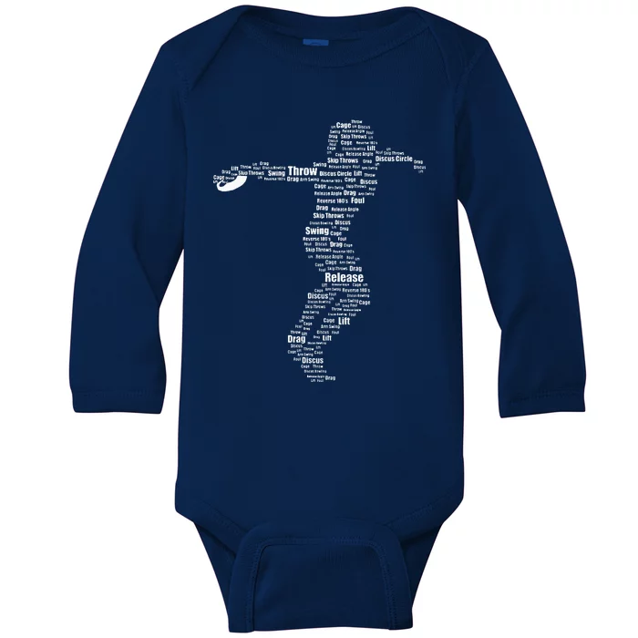 Discus Thrower Technique Athletic Women Discus Throwing Baby Long Sleeve Bodysuit