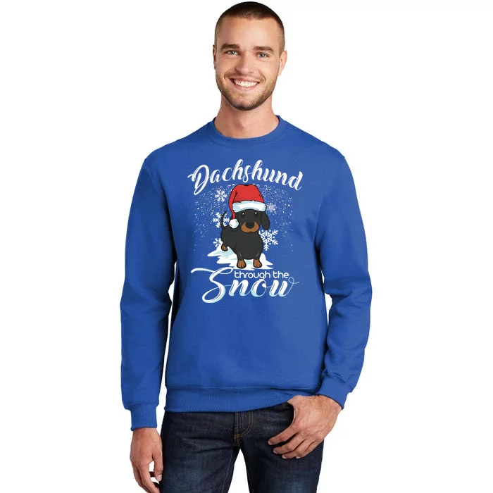 Daschund Through The Snow Dog Lovers Festive Gift Tall Sweatshirt