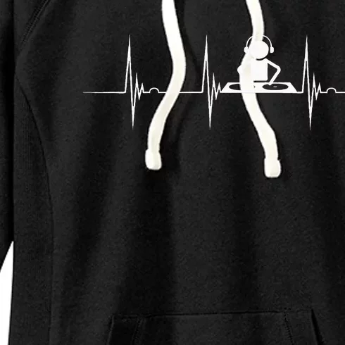 DJ Techno Turntable DJ Heartbeat EKG Pulse Dance Music Women's Fleece Hoodie