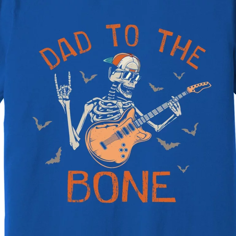 Dad To The Bone Funny Halloween Skeleton Guitar Lover Meaningful Gift Premium T-Shirt