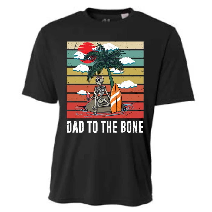 Dad To The Bone Spooky Skeleton Halloween Fathers Day Cute Gift Cooling Performance Crew T-Shirt