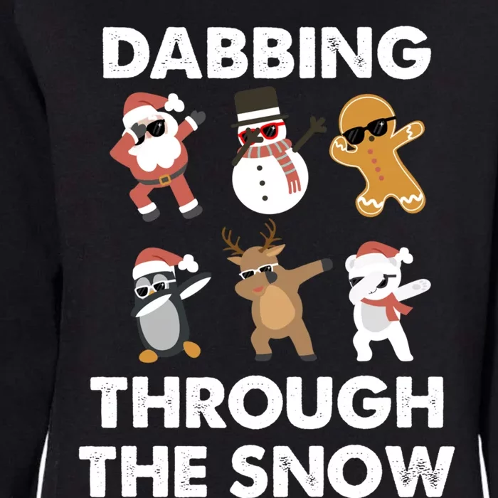 Dabbing Through The Snow Santa Penguin Snow Christmas Gift Womens California Wash Sweatshirt