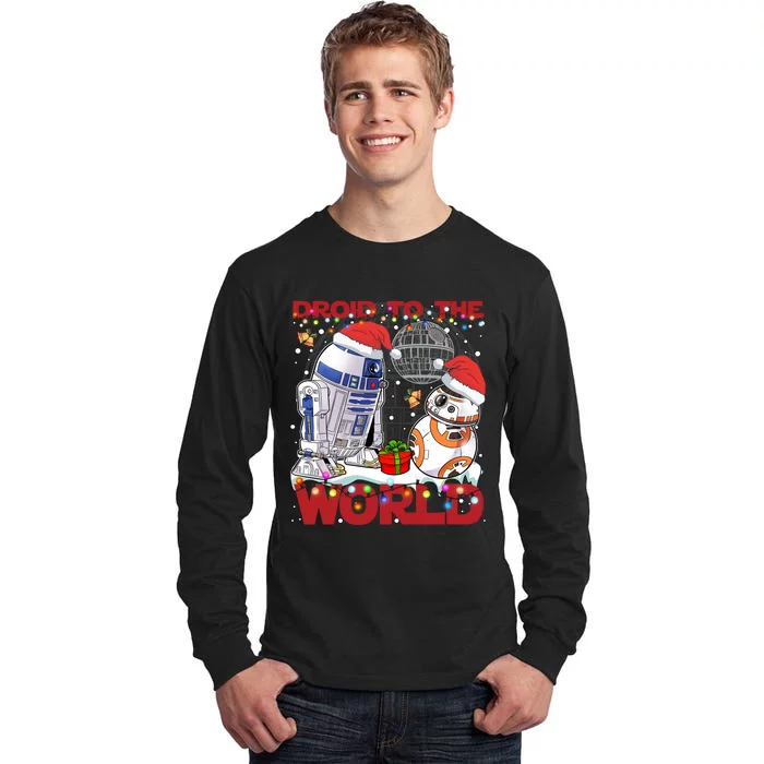 Droid To The World Merry Star Christmas Wars Robot Tall Long Sleeve T-Shirt