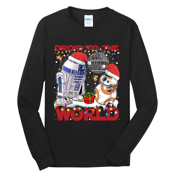 Droid To The World Merry Star Christmas Wars Robot Tall Long Sleeve T-Shirt