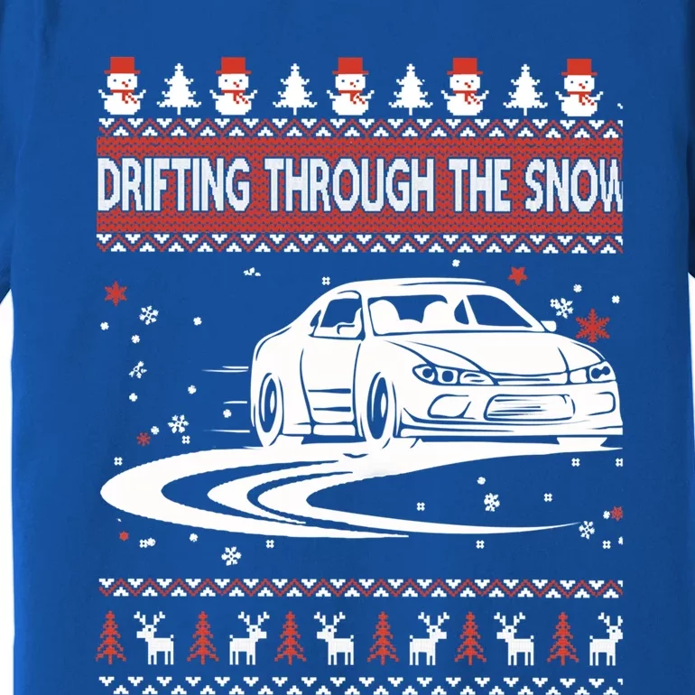 Drifting Through The Snow Ugly Christmas Sweater Classic Gift Premium T-Shirt