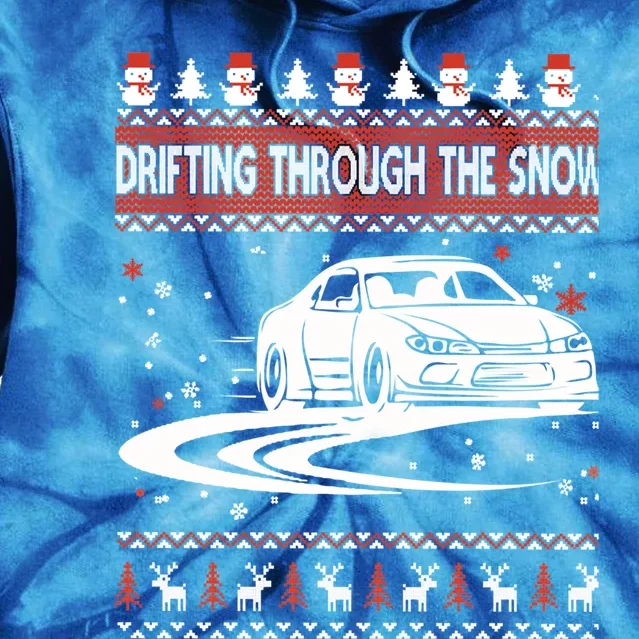 Drifting Through The Snow Ugly Christmas Sweater Classic Gift Tie Dye Hoodie