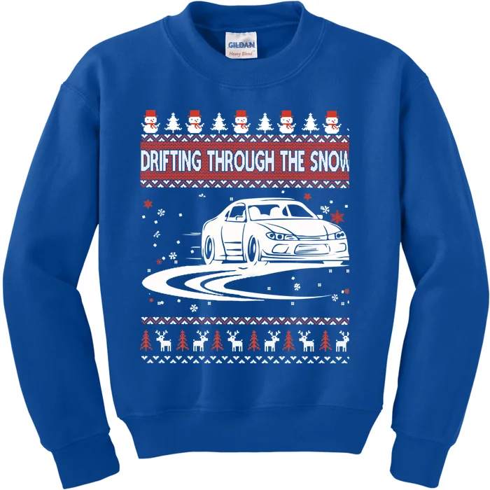 Drifting Through The Snow Ugly Christmas Sweater Classic Gift Kids Sweatshirt