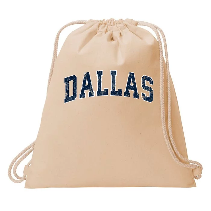 Dallas Texas Tx Vintage Varsity Sports Drawstring Bag